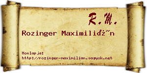 Rozinger Maximilián névjegykártya